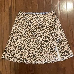 Princess Polly leopard satin skirt
